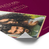 BUDGET Berry金ゴールド結婚のフォトウェルカムサイン ポスター (角)