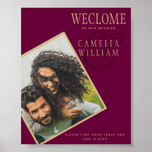 BUDGET Berry金ゴールド結婚のフォトウェルカムサイン