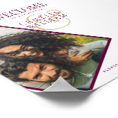 BUDGET Berry金ゴールド結婚のフォトウェルカムサイン ポスター (角)