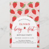 Budget Berry 1st First Birthday Party Invitation チラシ (正面)