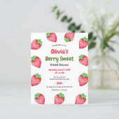Budget Berry Sweet Strawberry Bridal Shower Invite (スタンド正面)