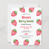 Budget Berry Sweet Strawberry Bridal Shower Invite (正面)