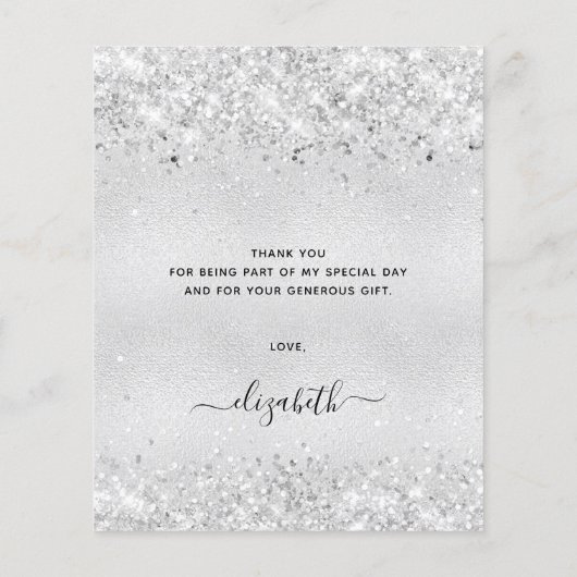 BUDGET Birthday silver glitter dust thank you (裏面)