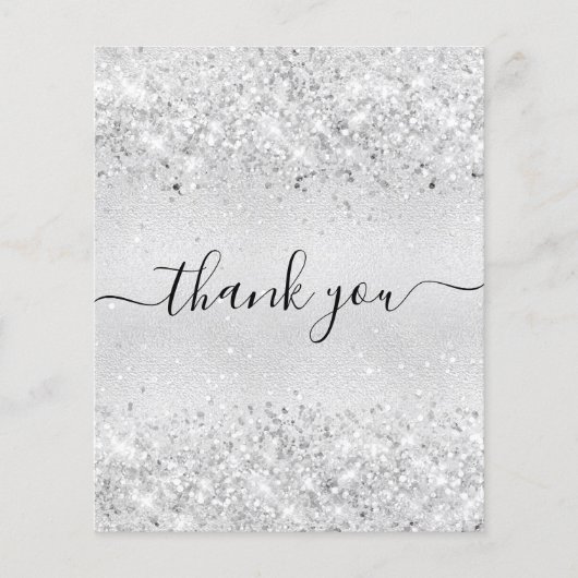 BUDGET Birthday silver glitter dust thank you (正面)