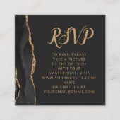 Budget Black金ゴールドアゲー結婚トのQRコードRSVP エンクロージャーカード (正面)