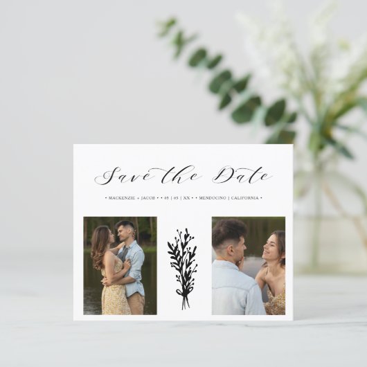Budget Black 2 Photos Collage Wedding Branches (スタンド正面)
