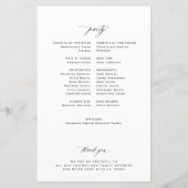 Budget black and white monogram wedding program (裏面)