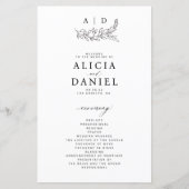 Budget black and white monogram wedding program (正面)