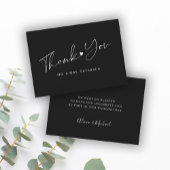 Budget black and white wedding thank you script ノートカード