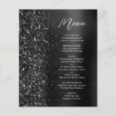 Budget Black Glam Glitter Wedding Menu (正面)
