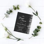 Budget Black Glitter Bridal Shower Invitation<br><div class="desc">This Budget Black Glitterring Evening Bridal Shower invitation features a silver shining drops on the black background. 

Please note that envelopes are NOT included with this design. If you need envelopes,  please check our collection or purchase them separately from the marketplace.</div>