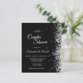 Budget Black Glitter Couples Shower Invitation (スタンド正面)