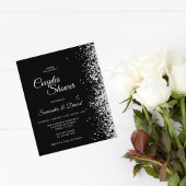 Budget Black Glitter Couples Shower Invitation