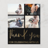 Budget Black/Gold 5 Photo Thank You Wedding  (正面)