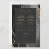 Budget Black Gold Agate Dark Wedding Program (裏面)