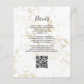 Budget Black Gold Agate Marble QR Code Wedding (裏面)