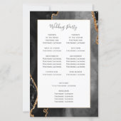 Budget Black Gold Agate Wedding Program (裏面)
