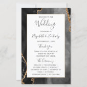 Budget Black Gold Agate Wedding Program (正面)