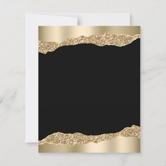 Budget Black Gold Glitter 50th Anniversary Invite (裏面)