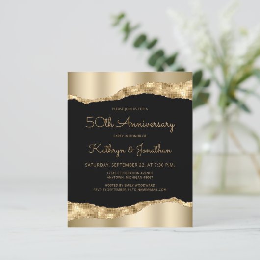 Budget Black Gold Mirror 50th Anniversary Invite (スタンド正面)