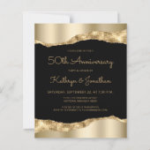 Budget Black Gold Mirror 50th Anniversary Invite (正面)