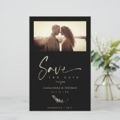 Budget Black Trendy Branches Wedding Photo Couple (スタンド正面)