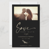 Budget Black Trendy Branches Wedding Photo Couple (正面)