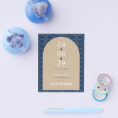 BUDGET Blueレトロクラシック保存日付招待状 チラシ (シングル)