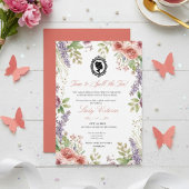 Budget Blue Florals Bridgerton Birthday Party 招待状