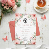 Budget Blue Florals Bridgerton Birthday Party 招待状