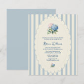 Budget Blue Hydrangea Coastal Stripe Bridal Shower (正面/裏面)