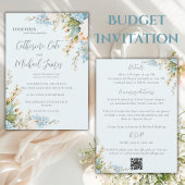 Budget Blue Hydrangea Floral Elegant Wedding 招待状