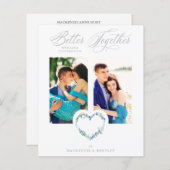 Budget Blue Shades Grey Floral Heart 2 Photos (正面/裏面)