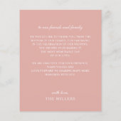 Budget Blush Pink Floral Wedding Thank You Card (裏面)