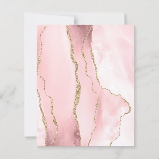 Budget Blush Pink Gold Agate Wedding Invitation (裏面)