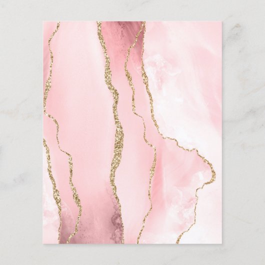 Budget Blush Pink Gold Agate Wedding Invitation (裏面)