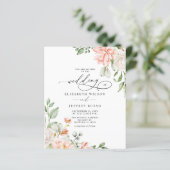 Budget Blush White Floral Wedding Invitations (スタンド正面)