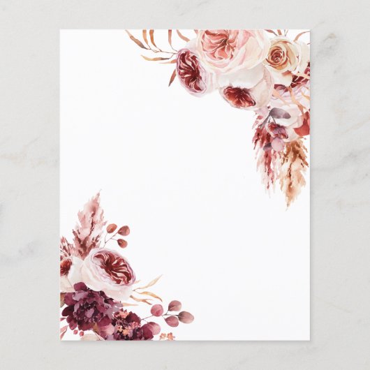 Budget Bohemian Elegant Rustic Wedding Invitation (裏面)