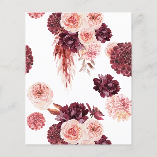 Budget Bohemian Marsala Rose Wedding Invitation (裏面)