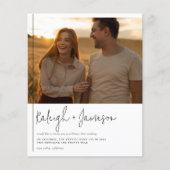 Budget Bohoスクリプトタイポグラフィ2枚の結婚写真 (正面)