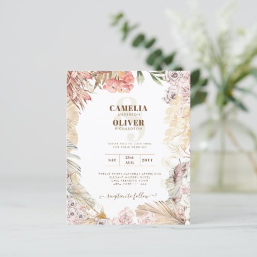 BUDGET BOHO結婚式の招待デジタルダウンロード (スタンド正面)