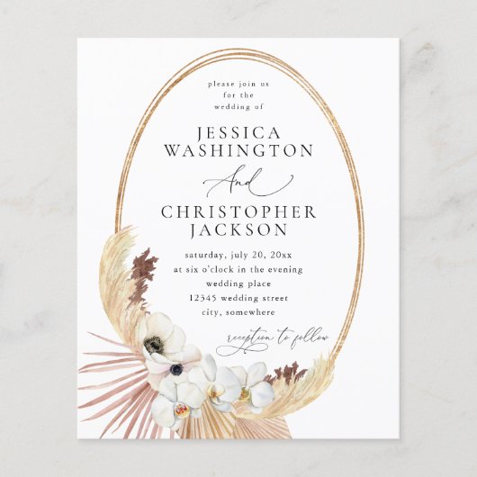 Budget Boho Beach White Floral Wedding  (正面)