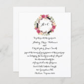Budget Boho Floral Wedding Invitation Greenery (正面/裏面)