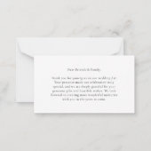 Budget Boho Heart Script Wedding Thank You ノートカード (裏面)