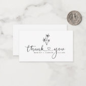 Budget Boho Heart Script Wedding Thank You ノートカード (正面/裏面インサイチュ)