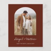 Budget Boho Photo Arch日付の保存招待状 (正面)