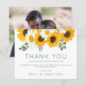 Budget Boho Sunflowers素朴 Photo Thank You (正面/裏面)
