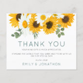 Budget Boho Sunflowers素朴 Photo Thank You (正面)