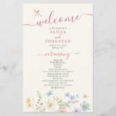 Budget boho wildflowers wedding program チラシ (正面)