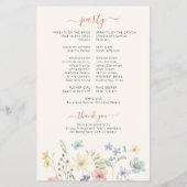Budget boho wildflowers wedding program チラシ (裏面)
